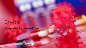  Presentation with corona - Presentation with corona-virus-vaccination-healthcare-cure background and a red colored foreground