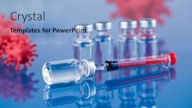  Presentation with corona - Theme featuring corona-virus-vaccination-healthcare-cure background and a light blue colored foreground