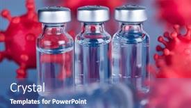  Presentation with cure - PPT theme with corona-virus-vaccination-healthcare-cure background and a ocean colored foreground