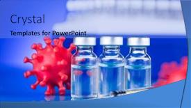  Presentation with cure - Presentation theme enhanced with corona-virus-vaccination-healthcare-cure background and a light blue colored foreground