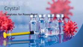  Presentation with corona - Presentation theme with corona-virus-vaccination-healthcare-cure background and a light blue colored foreground