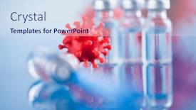  Presentation with corona - Slide set with corona-virus-vaccination-healthcare-cure background and a sky blue colored foreground