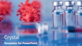  Presentation with cure - Presentation theme featuring corona-virus-vaccination-healthcare-cure background and a teal colored foreground