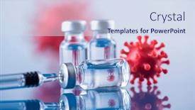  Presentation with cure - Slides enhanced with corona-virus-vaccination-healthcare-cure background and a sky blue colored foreground