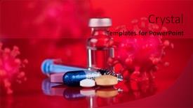  Presentation with corona - Presentation having corona-virus-vaccination-healthcare-cure background and a red colored foreground