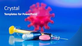  Presentation with cure - Slide deck having corona-virus-vaccination-healthcare-cure background and a cobalt blue colored foreground