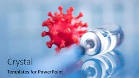  Presentation with corona - Slides enhanced with corona-virus-vaccination-healthcare-cure background and a light blue colored foreground