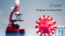  Presentation with cure - Slides having corona-virus-vaccination-healthcare-cure background and a light blue colored foreground