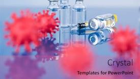  Presentation with corona - Slide deck having corona-virus-vaccination-healthcare-cure background and a coral colored foreground