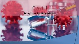  Presentation with cure - Slide deck featuring corona-virus-vaccination-healthcare-cure background and a coral colored foreground