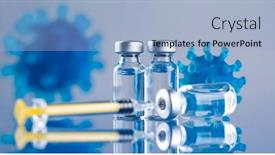  Presentation with cure - Slide set having corona-virus-vaccination-healthcare-cure background and a light blue colored foreground