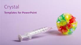  Presentation with vaccine - Slide set with corona-virus-vaccine-injected background and a sky blue colored foreground