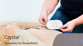  Presentation with circulation - Audience pleasing presentation design consisting of coronary circulation - woman in first aid class backdrop and a lemonade colored foreground