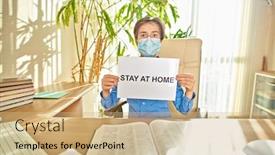  Presentation with social life - Beautiful PPT theme featuring coronavirus-and-life-a-boy backdrop and a coral colored foreground