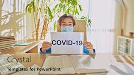  Presentation with social life - Colorful theme enhanced with coronavirus-and-life-a-boy backdrop and a coral colored foreground