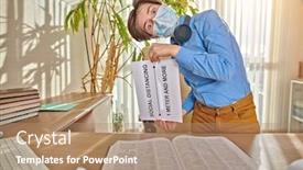  Presentation with social life - Presentation theme featuring coronavirus-and-life-boy-schoolboy background and a coral colored foreground