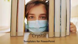  Presentation with medical student - PPT theme having coronavirus-and-life-boy-schoolboy background and a coral colored foreground