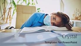  Presentation with medical student - Theme consisting of coronavirus-and-life-boy-schoolboy background and a light blue colored foreground