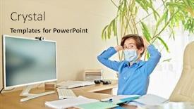  Presentation with covid - Beautiful PPT theme featuring coronavirus-and-life-boy-schoolboy backdrop and a lemonade colored foreground