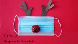  Presentation with antlers - Colorful slide deck enhanced with coronavirus-christmas-festive-christmas-reindeer backdrop and a red colored foreground
