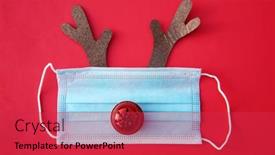  Presentation with medical face mask - Slide set with coronavirus-christmas-festive-christmas-reindeer background and a red colored foreground