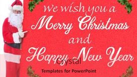  Presentation with text message - Audience pleasing PPT layouts consisting of coronavirus-christmas-santa-claus-holds backdrop and a red colored foreground