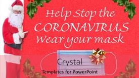  Presentation with gold red - Presentation design featuring coronavirus-christmas-santa-claus-holds background and a red colored foreground