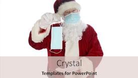  Presentation with wearing a surgical face mask - Slide deck with coronavirus-christmas-santa-claus-wears background and a lemonade colored foreground
