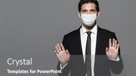  Presentation with medical sign - Slide deck consisting of coronavirus-concept-businessman-in-medical background and a gray colored foreground