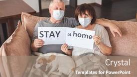  Presentation with elderly home - Presentation featuring coronavirus-covid-19-couple-old background and a coral colored foreground