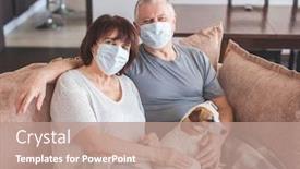  Presentation with old couple - Theme with coronavirus-covid-19-couple-old background and a coral colored foreground