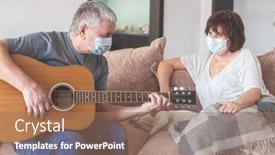  Presentation with old people play - Beautiful PPT theme featuring coronavirus-covid-19-couple-old backdrop and a coral colored foreground