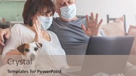  Presentation with medical laptop - Amazing presentation having coronavirus-covid-19-couple-old backdrop and a coral colored foreground