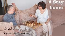  Presentation with elderly home - Colorful slide deck enhanced with coronavirus-covid-19-elderly-couple backdrop and a coral colored foreground