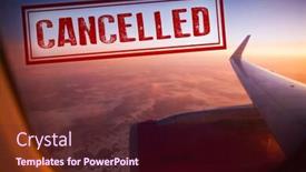  Presentation with airline - Presentation theme with coronavirus-covid-19-flight-cancelled background and a wine colored foreground