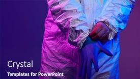  Presentation with blue neon - Cool new slides with coronavirus-covid-19-pandemic-doctor backdrop and a navy blue colored foreground