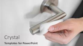  Presentation with doorknob - Audience pleasing PPT theme consisting of coronavirus-covid-19-prevention-cleaning backdrop and a light gray colored foreground