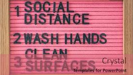  Presentation with social isolation - Slide deck featuring coronavirus-covid-19-prevention-sign background and a coral colored foreground