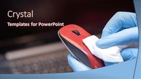  Presentation with office cleaning - Audience pleasing presentation theme consisting of coronavirus-covid-19-sanitize-cleaning backdrop and a wine colored foreground