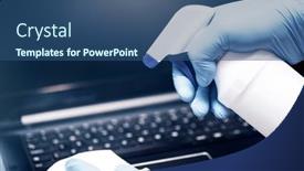  Presentation with office cleaning - Colorful PPT theme enhanced with coronavirus-covid-19-sanitize-cleaning backdrop and a ocean colored foreground