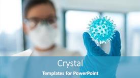  Presentation with lab test - Colorful slides enhanced with coronavirus-covid-19-test-lab backdrop and a teal colored foreground