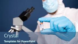  Presentation with vaccine development - Presentation having coronavirus-covid-19-vaccine background and a ocean colored foreground