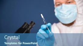  Presentation with vaccine development - PPT theme with coronavirus-covid-19-vaccine background and a ocean colored foreground