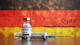  Presentation with medical vaccine - Audience pleasing PPT theme consisting of coronavirus-covid-19-vaccine backdrop and a red colored foreground