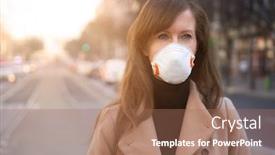  Presentation with virus disease - Cool new slides with coronavirus-disease-woman-wearing-face backdrop and a coral colored foreground