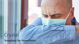  Presentation with epidemic - Slides featuring coronavirus-epidemic-belongs-to-man background and a light blue colored foreground