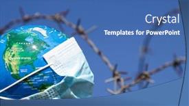  Presentation with covid - PPT theme enhanced with coronavirus-global-fight-concept-covid background and a ocean colored foreground