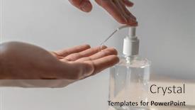  Presentation with hand washing - Slide deck with coronavirus-hand-sanitizer-sanitiser-gel background and a light gray colored foreground