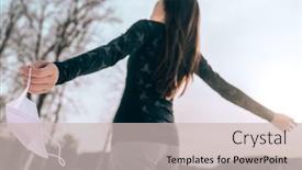  Presentation with healthy people - Audience pleasing PPT theme consisting of coronavirus-happiness-woman-free backdrop and a soft green colored foreground