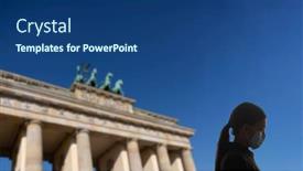  Presentation with corona - Amazing PPT theme having coronavirus-in-berlin-germany-europe backdrop and a ocean colored foreground